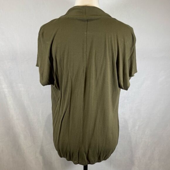 Cato army green faux wrap top size small - Picture 3 of 6